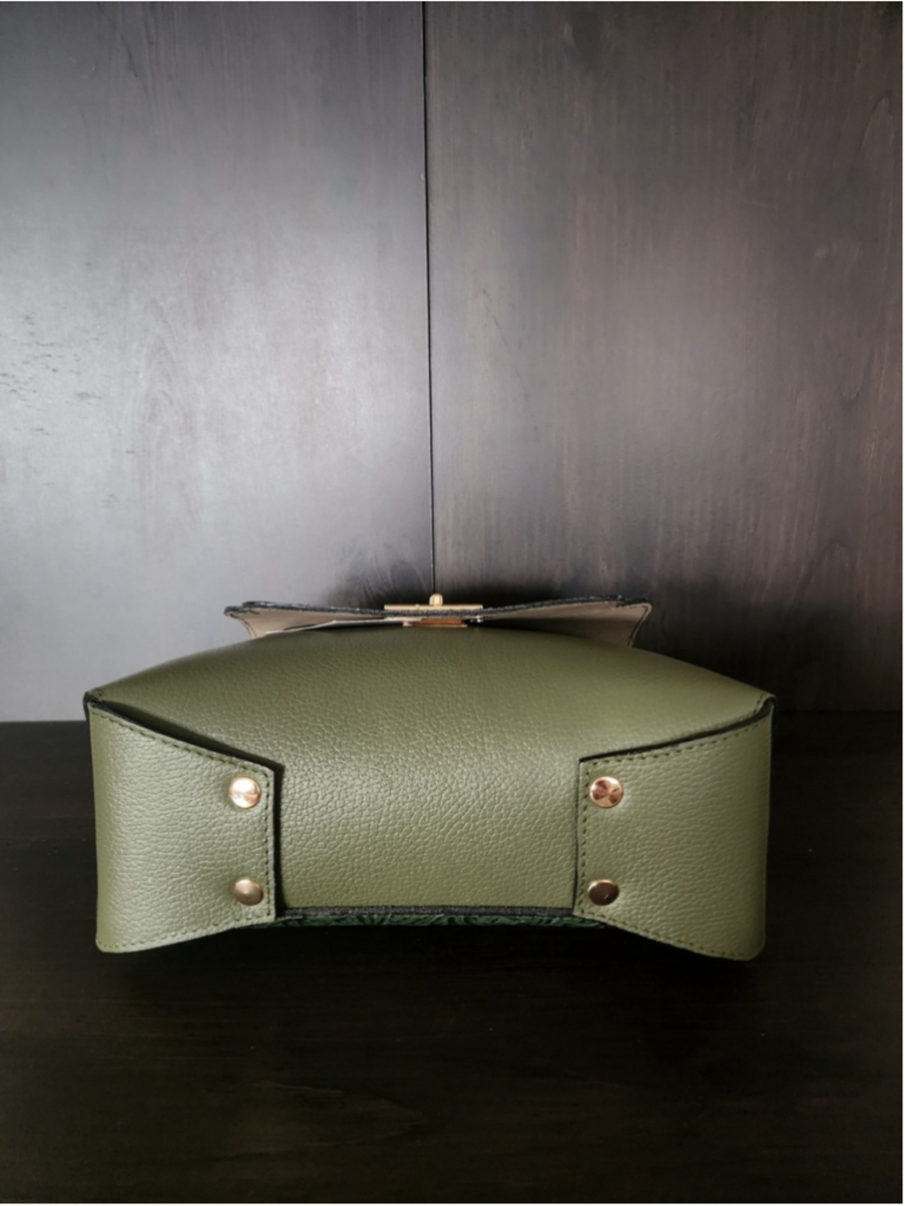 Forest Green Floral Studded Embossed Artisan LEATHER Purse Handbag Crossbody Bag - Picture 13 of 16